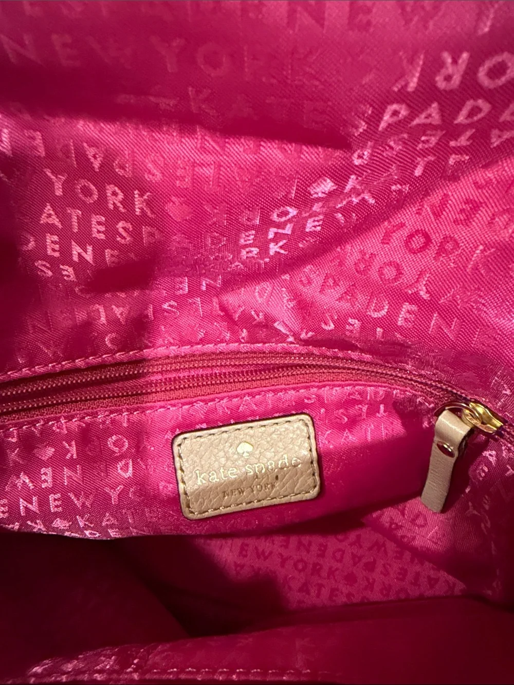 kate spade Beige Pebbled Leather Crossbody Bag